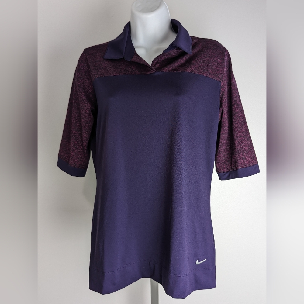 Women's Nike Golf Shirt Tour Performance Dri-Fit Purple Nike Shirt EUC Golf Polo